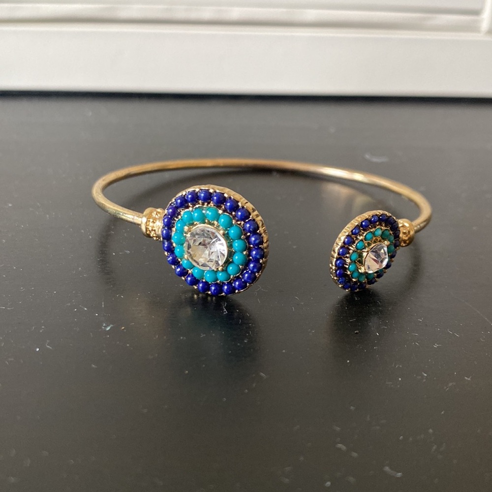 Evil eye cuff gold bracelet
